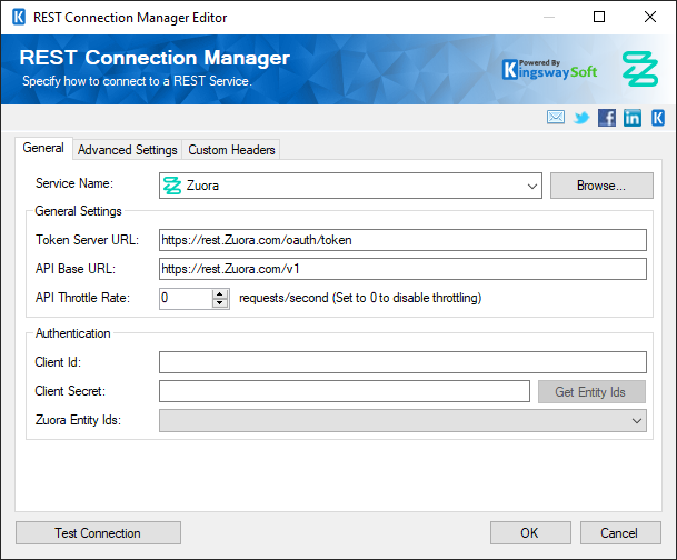 SSIS REST Zuora Connection Manager